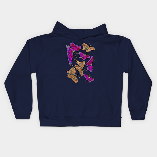 Kaleidoscope of Butterflies Kids Hoodie by NightserFineArts